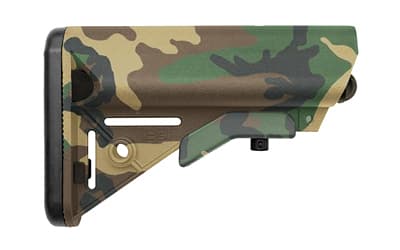 B5 Systems SOPMOD Stock, Woodland Camo, w/ Quick Detach Mount, Double the resin and glass of prior SOPMOD stock