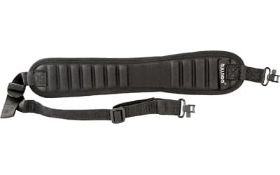 Bulldog Cases Ribbed Rifle Sling, Deluxe Locking Swivels, Poly Oxford Nylon, Black