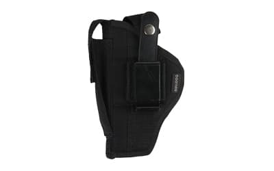 Bulldog Cases Fusion Belt Holster, Fits Medium/Large Frame Auto With 5" Barrel, Ambidextrous, Black