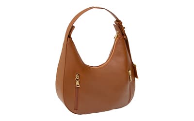 Bulldog Cases Hobo Style Shoulder Bag, Conceal Carry Purse, Polyurethane Construction, Cognac