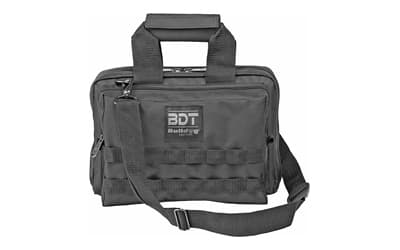 Bulldog Cases Deluxe 2 Pistol Range Bag w/ Strap & MOLLE, Black
