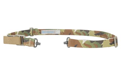Blue Force Gear Vickers ONE Sling, 2-Point Combat Sling, Push Button Swivels, 54" with Adjuster Tightened, Multicam, 1" Webbing