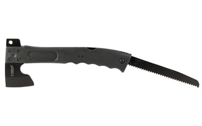 Camillus Camtrax, 3 in 1, Axe/Hammer/Saw, Matte Finish, Black, 12" Overall Length, 7" Saw Blade, Fiberglass Reinforced Nylon Handle