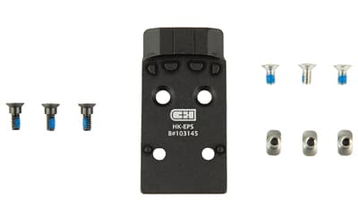 C&H Precision Optic Mounting Plate, Fits HK VP9, Holosun EPS/EPS Carry/SCS Carry, Anodized Finish, Black