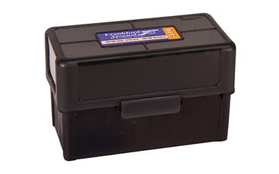 Frankford Arsenal Hinge-Top Ammo Box, 510, 50 Rounds, Fits 270 Winchester, 30-06 Springfield and .410 Bore 3" Shells, Smoke Gray, Plastic