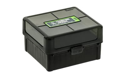 Frankford Arsenal Hinge-Top Ammo Box, 1005, 100 Rounds, Fits 17 Remington, .222 Remington and 223 Remington, Smoke Gray, Plastic