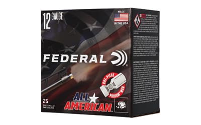 Federal All American, 12 Gauge, 2.75", #8, 3 Dram, 1 1/8 oz, Lead, 25 Round Box