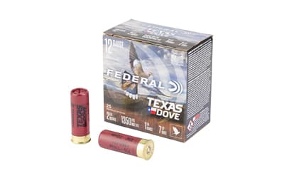 Federal Texas Dove, 12 Gauge, 2.75", #7.5, 1 1/4oz, Shot Shell Ammunition, Lead, 25 Round Box