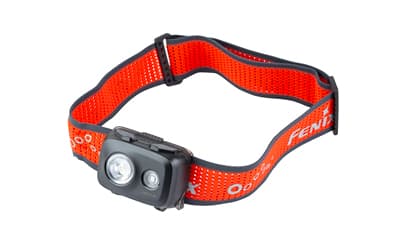 FENIX HL16, Headlamp, White/Red LED, 450 Lumens, Matte Finish, Black/Red, Includes Headband