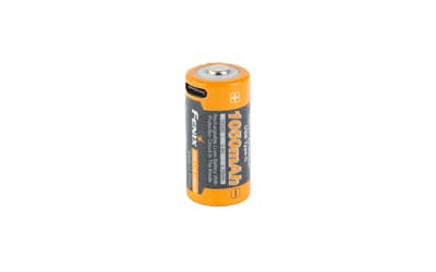 FENIX USB Rechargeable 16340 Battery, USB-C Charging Port, 1050mAh, 3.6V, Black