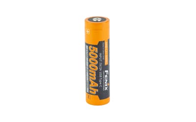 FENIX USB-C Rechargeable 21700 Battery, USB-C Charging Port, 5000mAh, 3.6V, Black