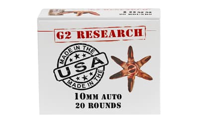 G2 Research Civic Duty, 10MM, 122 Grain, Lead Free, 20 Round Box, California Certified Nonlead Ammunition