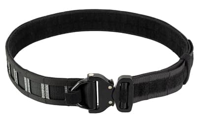 GBRS Group Assaulter Belt System, 20 Molle Sections, 1.75" Cobra Buckle with D-Ring, Large, 1.5" Nylon Scuba Webbing Construction, Black