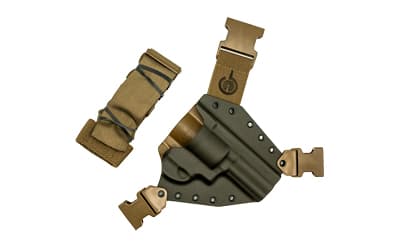 GunfightersINC Kenai Chest Holster, Kydex Shell, Nylon Harness, Fits Smith & Wesson N-Frame Revolver, Gray Shell, Coyote Brown Harness, Right Hand