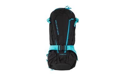 Grey Ghost Gear Apparition SBR Bag, Backpack, Can Fit a 10.5" or Shorter SBR, Solid Black with Cyan Zips