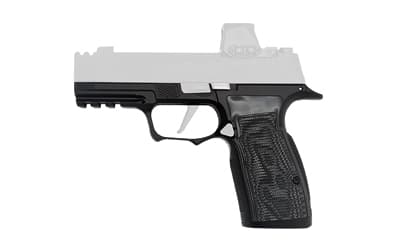 Icarus Precision A.C.E. AXG, Grip Module, Fits Sig P365 X-Macro/XL, Aluminum Construction, Anodized Finish, Black, Hogue Black G10 Grip Panels
