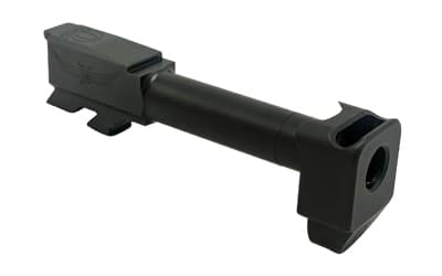 Icarus Precision Omega Comp/Barrel, 9MM, Fits Glock 43X OEM Slides, Nitride Finish, Black, Includes Barrel and Compensator