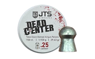JTS Group Dead Center, .25 Caliber Pellets, Domed Tip, 29.63 Grain, 150 Per Tin
