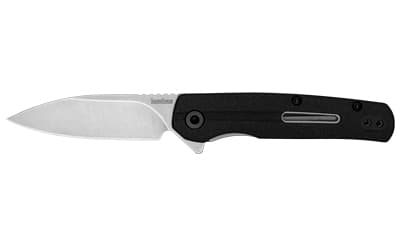 Kershaw Korra, 2.75" Folding Knife, Drop Point Blade Plain Edge, Glass Filled Nylon Handle, 5Cr15MoV Steel, Stonewashed Finish, Black