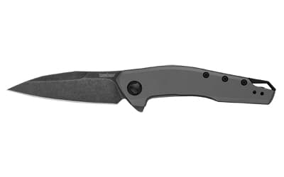 Kershaw Sanctum, Folding Knife, Flipper Assisted Opening, Plain Edge, 8Cr13Mov Steel, BlackWash Finish, Stainless Steel Handle, 2.98" Blade