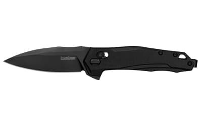 Kershaw Monitor, Folding Knife, Flipper Assisted Opening, Plain Edge, D2 Tool Steel, Black Oxide Coating, Glass Filled Nylon Handle, 3" Blade