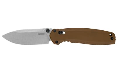 Kershaw Broadside, Folding Knife, 3.5" Spear Point Blade, D2 Blade Steel, 8.35" Overall Length, DuraLock, Stone Washed Finish, Silver Blade