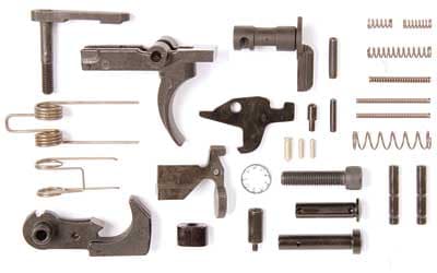 LBE Unlimited Lower Parts Kit, 223 Remington/5.56 NATO, Black Finish, Without Trigger Guard or Pistol Grip
