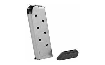 CMC Products Match Grade Magazine, 45ACP, 7 Rounds, Fits Officer Size 1911, Includes Polymer Base Pad, Stainless