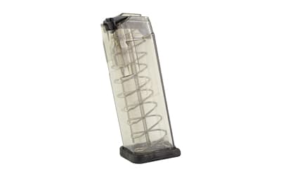 Elite Tactical Systems Group Elite Tactical Systems Group, Magazine, 9MM, 10 Rounds, Fits Glock 19/26, All Generations, Polymer, Clear