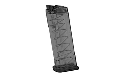 Elite Tactical Systems Group Magazine, 9MM, 9 Rounds, Fits Glock 43, All Generations, Polymer, Clear
