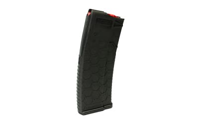 HEXMAG Magazine, 223 Remington/5.56 NATO, 10 Rounds, Fits AR-15, Carbon Fiber, Dark Gray, Red Follower
