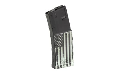 Mission First Tactical EXD, Magazine, 223 Remington/5.56 NATO, 30 Rounds, Fits AR-15, Black and White American Flag Graphic