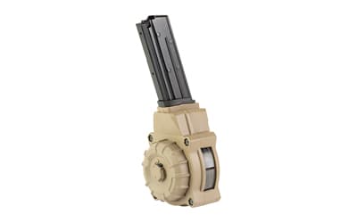ProMag Industries Magazine, Drum, 5.7X28MM, 55 Rounds, Fits FN Five-seveN USG 5.7x28mm pistol, Polymer Construction, Flat Dark Earth