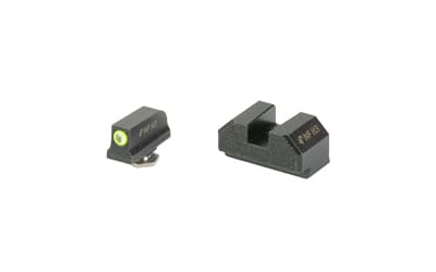 Night Fision Optics Ready Stealth Series Sights, Tritium with Yellow Fluorescent Ring Front Sight, Black Rear Sight, Fits Glock 43/42/43X MOS