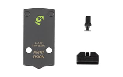 Night Fision Optic Plate + Backup Sight Combo, Black Sights, Holosun 507K Optic Plate, Fits Glock 43X/48 MOS