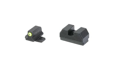 Night Fision Optics Ready Stealth Series Sights, Tritium with Yellow Fluorescent Ring Front Sight, Black Rear Sight