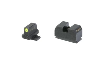 Night Fision Optics Ready Stealth Series Sights, Tritium with Yellow Fluorescent Ring Front Sight, Black Rear Sight
