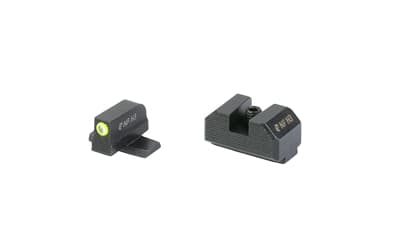 Night Fision Optics Ready Stealth Series Sights, Tritium with Yellow Fluorescent Ring Front Sight, Black Rear Sight