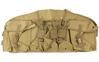 NcSTAR AK Chest Rig, Tan, Holds (6) AK Magazines, Nylon, Also includes One Belly Pouch for Additional Equipment and Two Gear Pouches