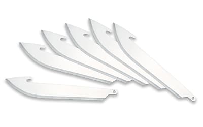 Outdoor Edge Edge Drop-Point Blades, Plain Edge, 3" Blades, 420J2 Stainless Steel, 6 Pack
