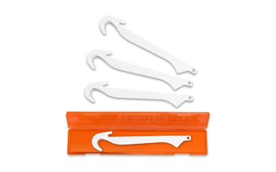 Outdoor Edge Razor Safe Replacement Blades, Plain Edge, 20J2 Stainless Steel, (4) 3.5" Guthook Blades