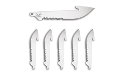 Outdoor Edge Razor EDC Blades, Serrated 3" Blades, Drop Point, 420J2 Stainless Steel, 6 Pack