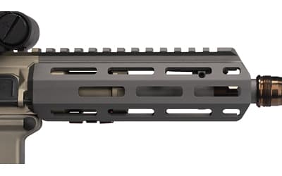 Q Honey Badger Rail, M-LOK, 6", Fits Honey Badger/AR Upper Receivers, Clear Anodized Finish, Gray, Q Barrel Nut and Hardware Not Included