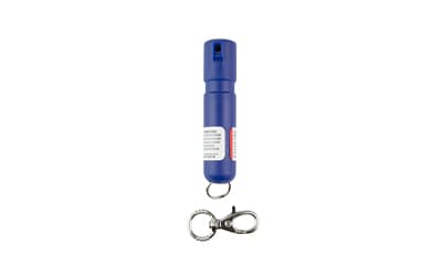 Sabre Mighty Discreet Pepper Spray, Powerful Stream, .18oz, Sapphire Blue