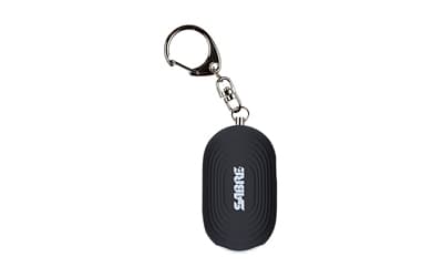 Sabre 2-in-1 Alarm, 130db, 20 Lumen LED Light, Snap Hook, Black