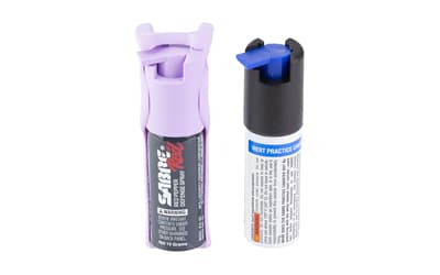 Sabre Quick Grip, Pepper Spray, .54oz, Pepper Spray Kit with Finger Loop and Practice Spray, Lavender, Aerosol Can