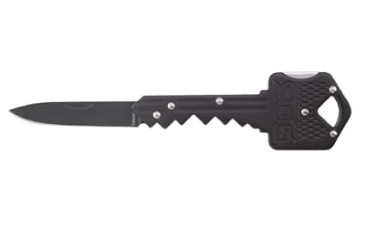 SOG Knives & Tools Folding Key Folding Knife, 1.5" Straight Edge DropPoint, Black Stainless Steel Handle, 420J2 Steel, Satin Finish, Black