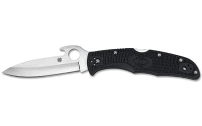 Spyderco Endura 4, 3.81" Folding Knife, Clip Point, Plain Edge, VG10/Satin, Gray FRN, Emerson Wave/Circle Thumb Hole/Pocket Clip