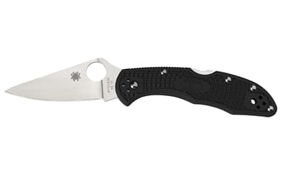 Spyderco Delica 4, Lightweight, Folding Knife, 2.875" Blade, Clip Point, Plain Edge, VG10/Satin Finish, Kraton Handle, Circle Thumb Hole/Pocket Clip