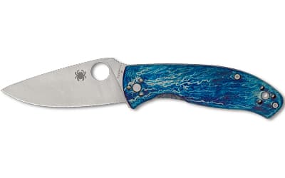 Spyderco Tenacious, Folding Knife, 3.35" Drop Point Blade, D-2 Blade Steel, 7.74" Overall Length, R.I.L. Lock, Satin Finish, Silver Blade